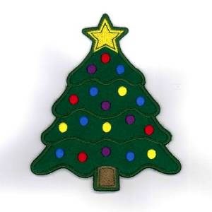 Picture of Christmas Tree Utensil Holder Machine Embroidery Design