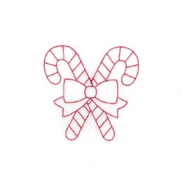 Picture of Candy Cane Stipple  Machine Embroidery Design