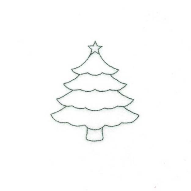 Picture of Christmas Tree Stipple  Machine Embroidery Design