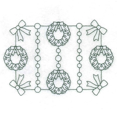 Xmas Wreath Stipple  Machine Embroidery Design