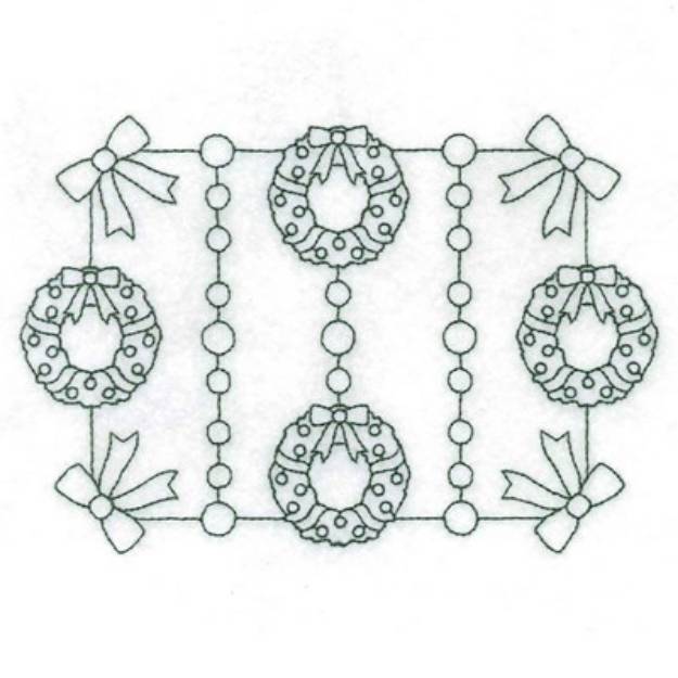 Picture of Xmas Wreath Stipple  Machine Embroidery Design