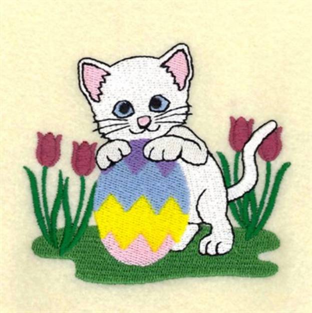 Picture of April Kitten of the Month Machine Embroidery Design