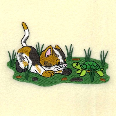 August Kitten of the Month Machine Embroidery Design