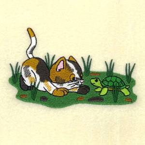 Picture of August Kitten of the Month Machine Embroidery Design