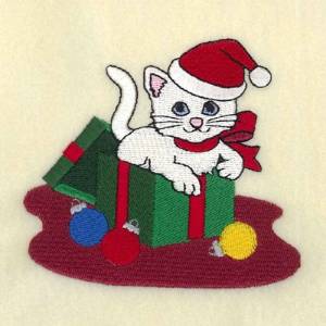 Picture of December Kitten of the Month Machine Embroidery Design