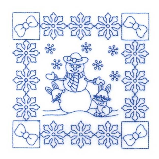 Picture of Snowman Block Machine Embroidery Design