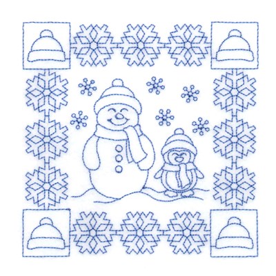 Snowman Quilt Machine Embroidery Design