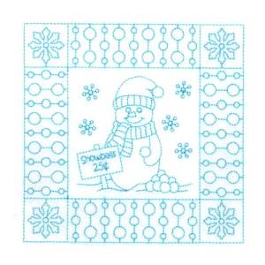 Picture of Snowman Square Machine Embroidery Design