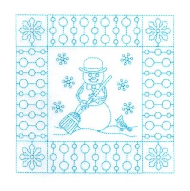 Picture of Snow Man Square Machine Embroidery Design