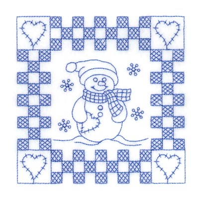 Quilt Snowman Machine Embroidery Design