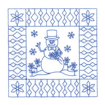 Winter Snowman Machine Embroidery Design