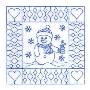 Picture of Snowman Block Machine Embroidery Design