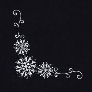 Picture of Corner Snowflakes Machine Embroidery Design