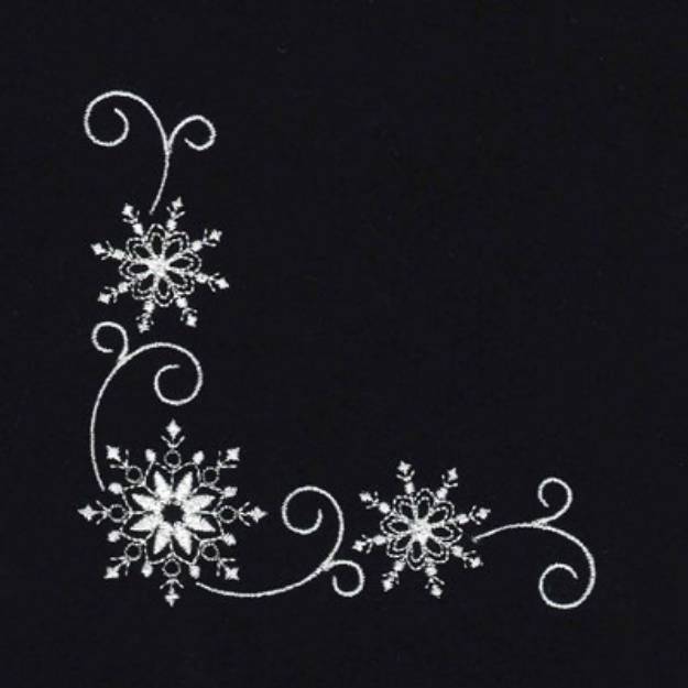 Picture of Snowflake Corner Machine Embroidery Design