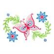 Picture of Butterfly Floral Machine Embroidery Design