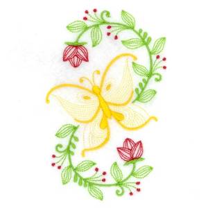 Picture of Butterfly Blossoms Machine Embroidery Design