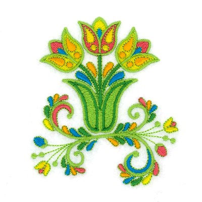 Jacobean Tulips Machine Embroidery Design
