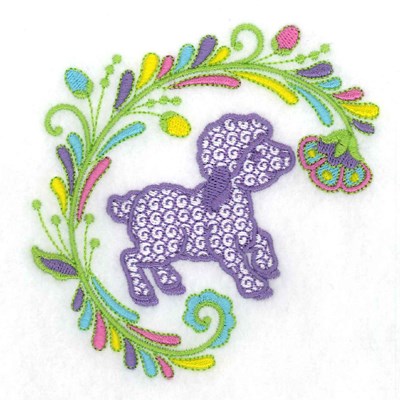 Jacobean Lamb Machine Embroidery Design