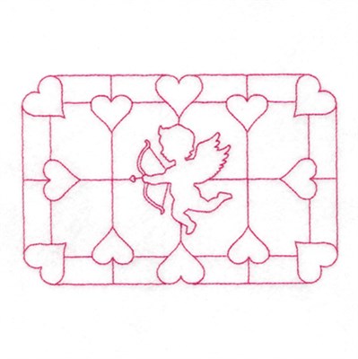 Cupid Rectangle Machine Embroidery Design