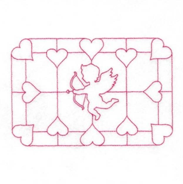 Picture of Cupid Rectangle Machine Embroidery Design