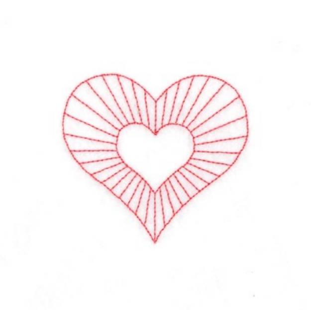 Picture of Heart Redwork Machine Embroidery Design