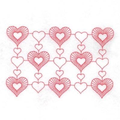 Rows Of Hearts Machine Embroidery Design