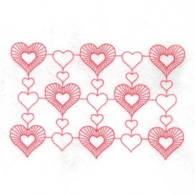 Picture of Rows Of Hearts Machine Embroidery Design
