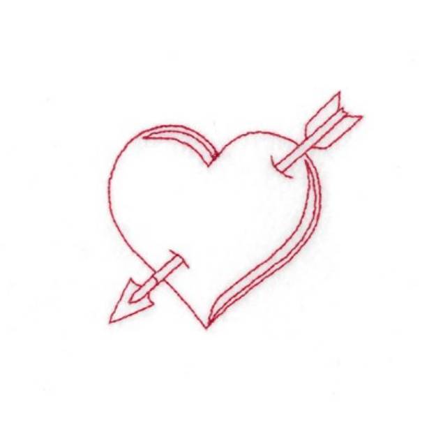 Picture of Heart & Arrow Machine Embroidery Design