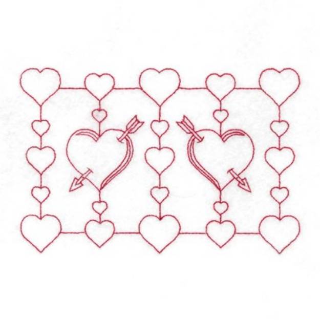 Picture of Hearts & Arrows Machine Embroidery Design