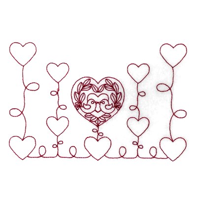 Love Bird Hearts Machine Embroidery Design