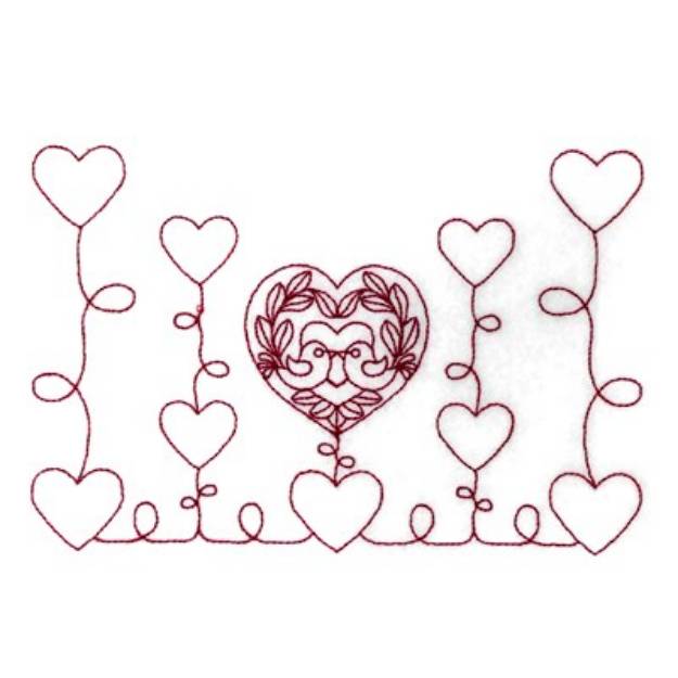 Picture of Love Bird Hearts Machine Embroidery Design