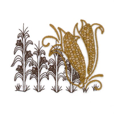 Corn Stalks Machine Embroidery Design