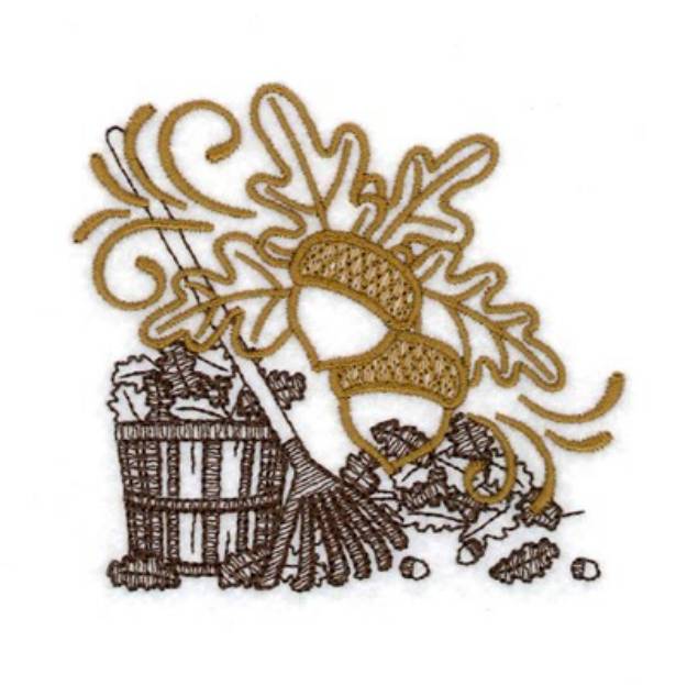 Picture of Leaves & Acorns Machine Embroidery Design