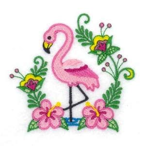Picture of Jacobean Flamingo Machine Embroidery Design