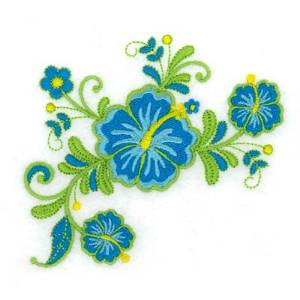 Picture of Jacobean Hibiscus Machine Embroidery Design