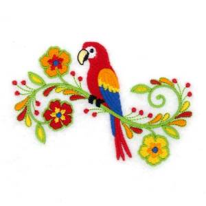 Picture of Jacobean Parrot Machine Embroidery Design