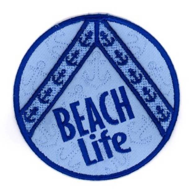 Picture of Beach Life Coaster Machine Embroidery Design