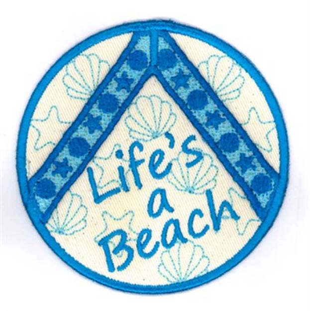 Picture of Lifes a Beach Coaster Machine Embroidery Design