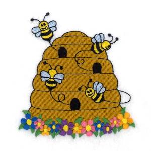 Picture of Bees and Hive Machine Embroidery Design