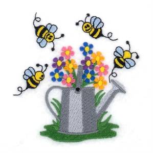 Picture of Bees and Watering Can Machine Embroidery Design