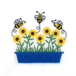 Picture of Bees with Sunflowers Machine Embroidery Design
