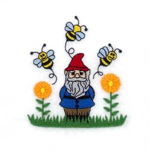 Picture of Bees and Gnome Machine Embroidery Design