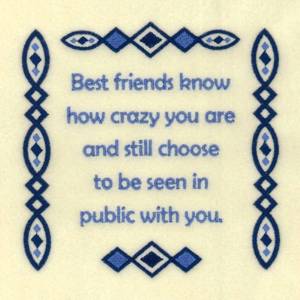 Picture of Best Friends Know Machine Embroidery Design