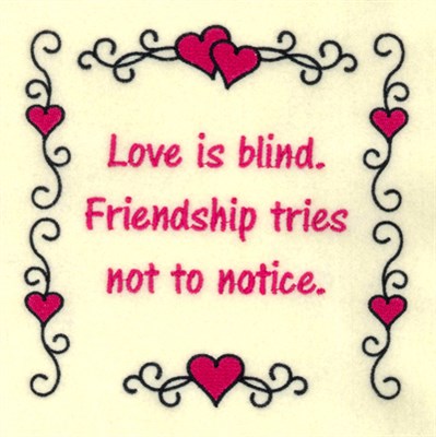 Love is Blind Machine Embroidery Design