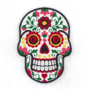 Picture of Flower Skull Machine Embroidery Design