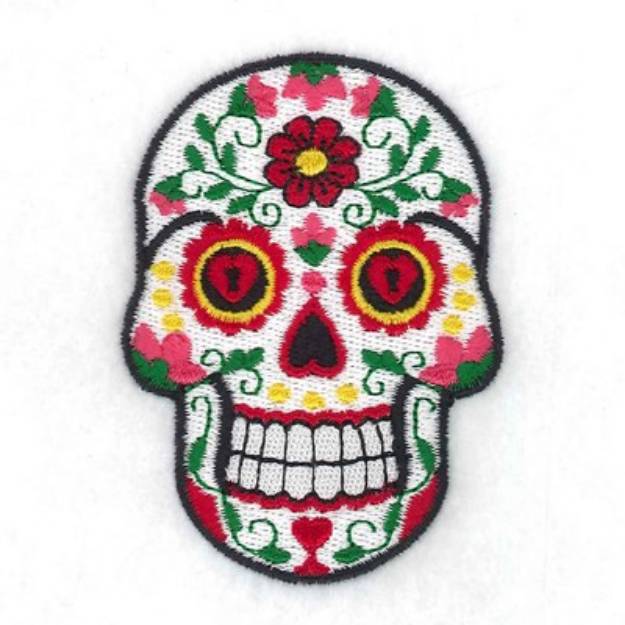 Picture of Flower Skull Machine Embroidery Design