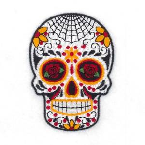 Picture of Spider Web Skull Machine Embroidery Design