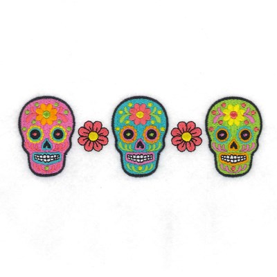 Skull Trio Machine Embroidery Design