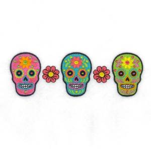Picture of Skull Trio Machine Embroidery Design