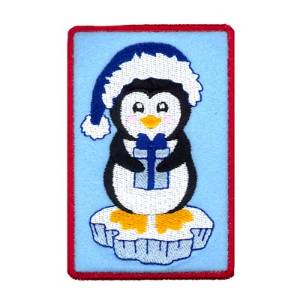 Picture of Penguin With Gift Card Holder Machine Embroidery Design